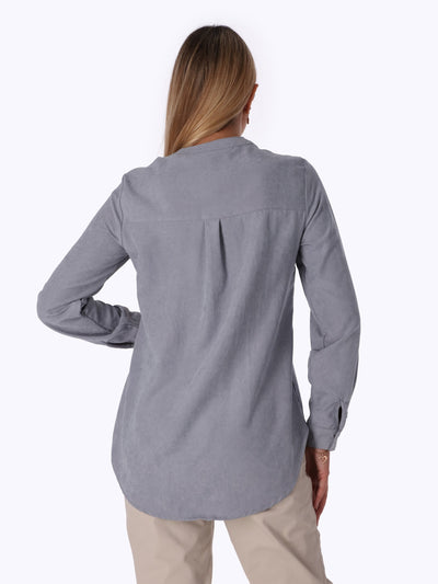 Blouse - Front Pocket - High Low Hem