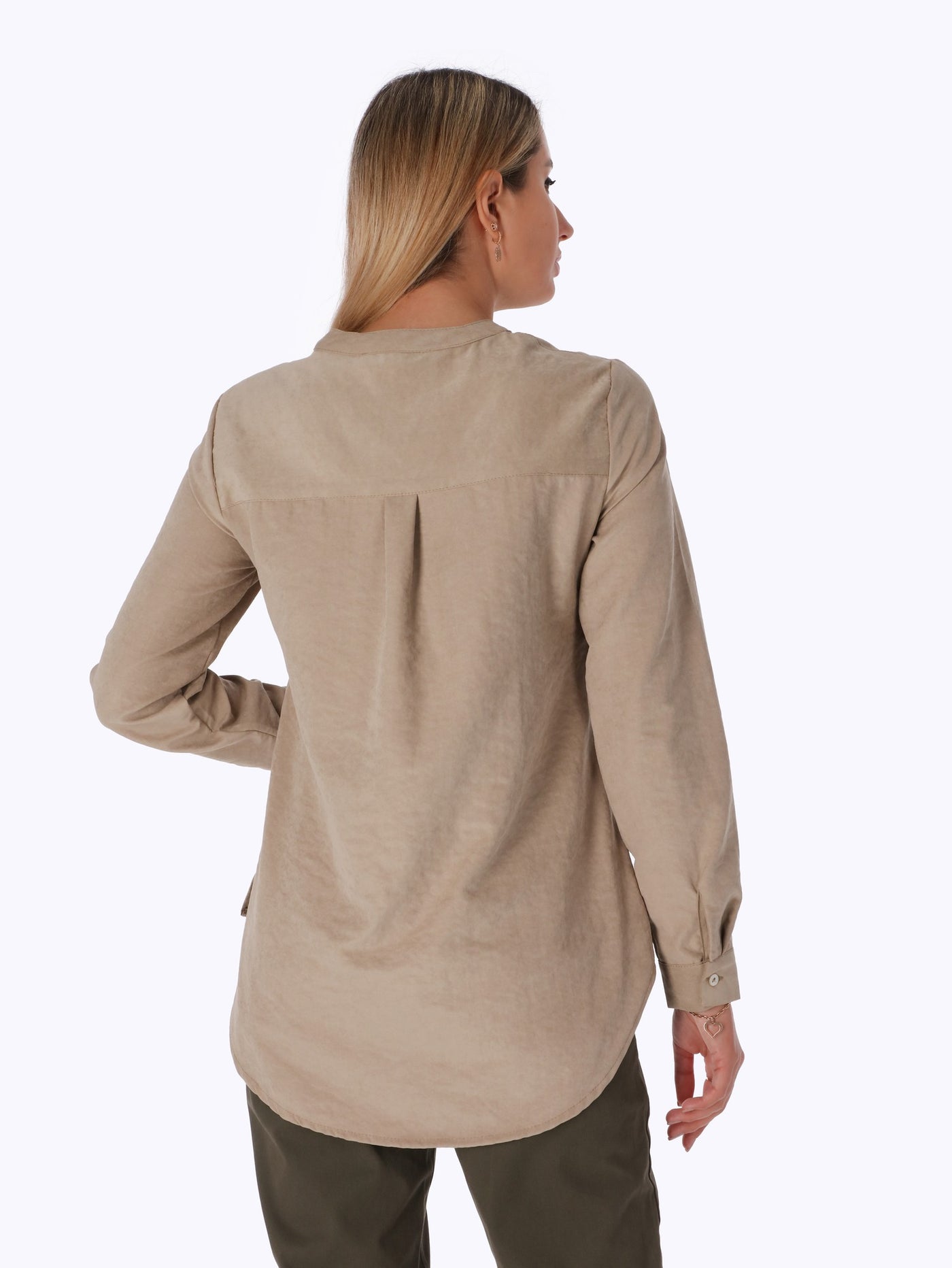 Blouse - Front Pocket - High Low Hem