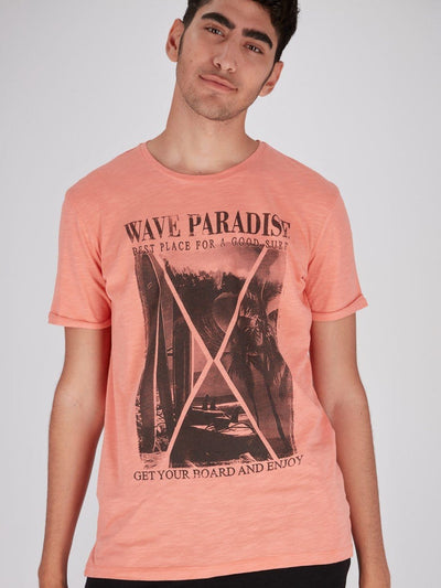 OR T-Shirts Paradise Front Print Roll-Up Short Sleeve T-Shirt