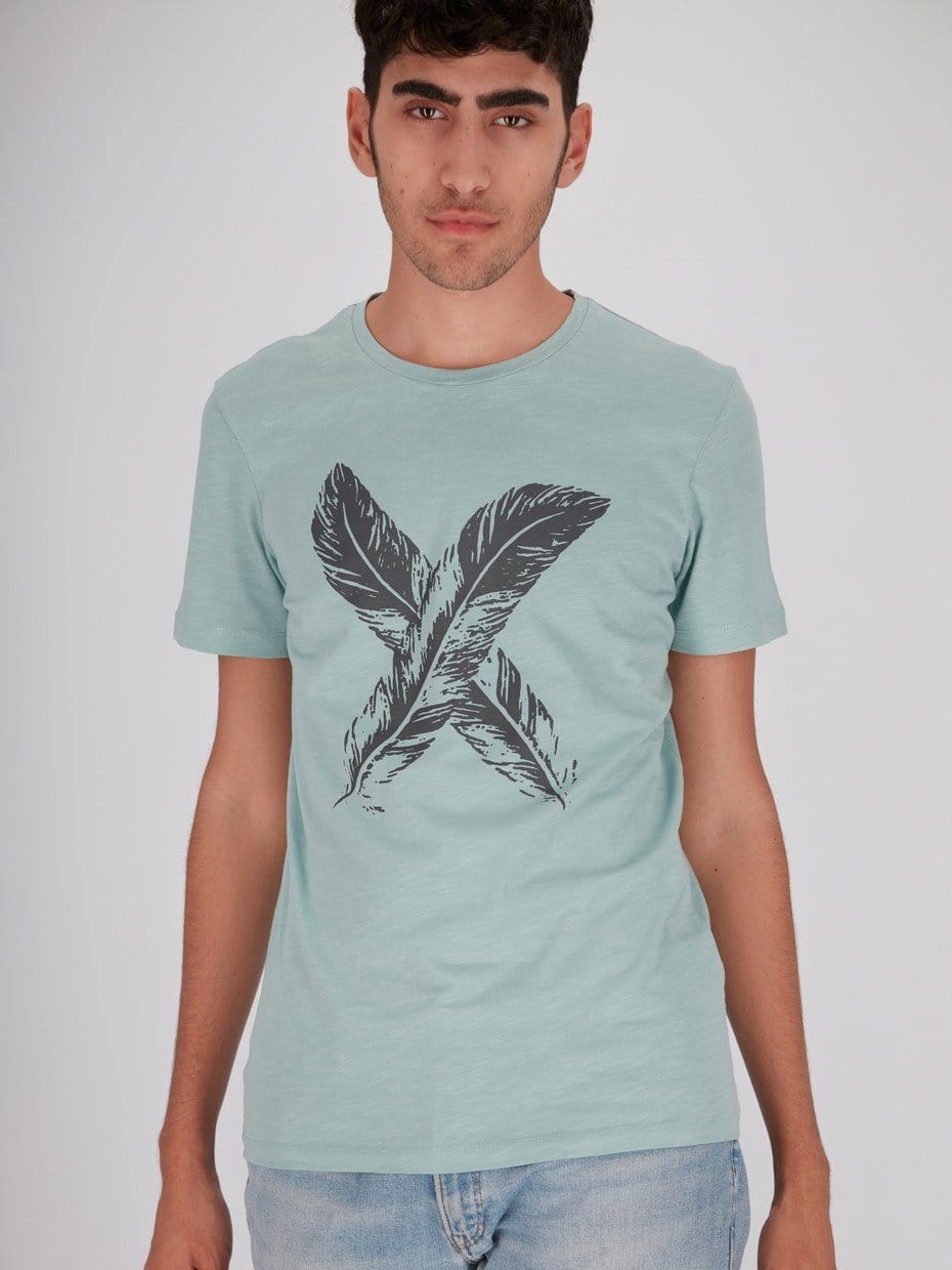 OR T-Shirts Feather Front Print T-Shirt