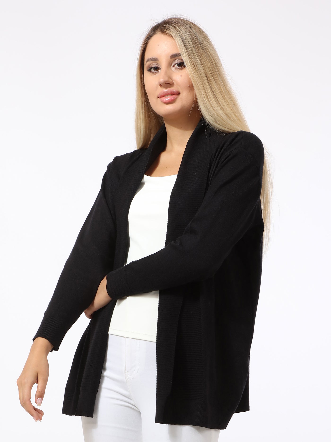 Cardigan - Draped - Open Neckline