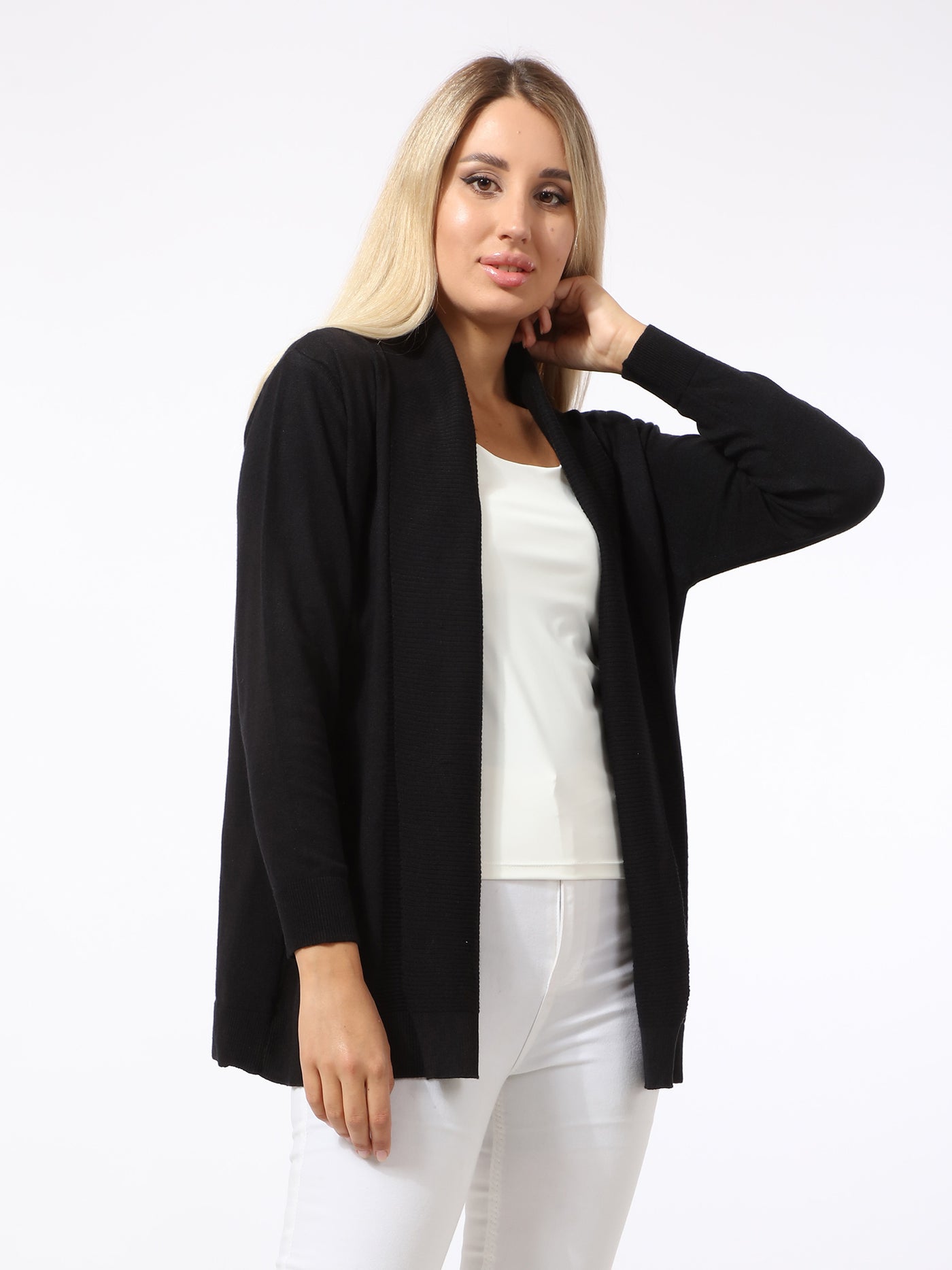 Cardigan - Draped - Open Neckline