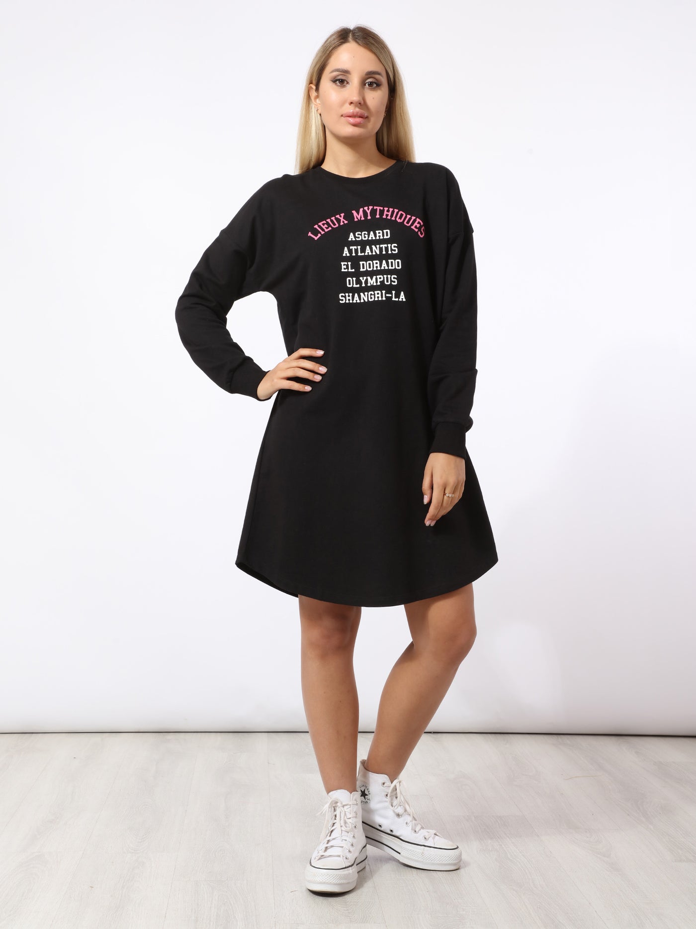 Dress - Front Text Print