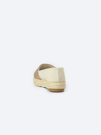 Espadrilles - Textured - Straw Heel