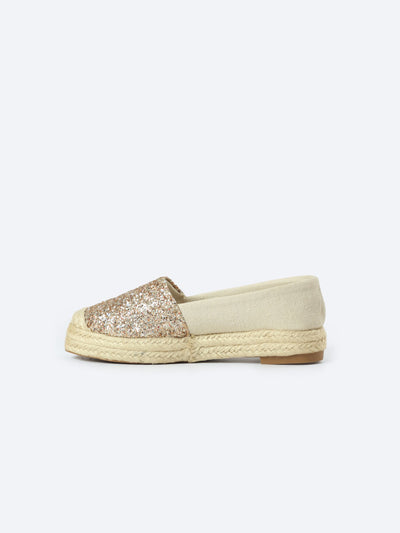 Espadrilles - Textured - Straw Heel