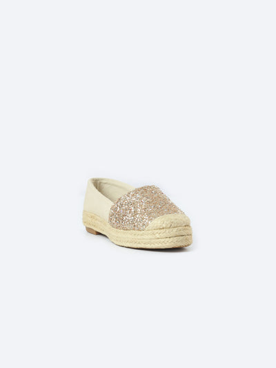 Espadrilles - Textured - Straw Heel