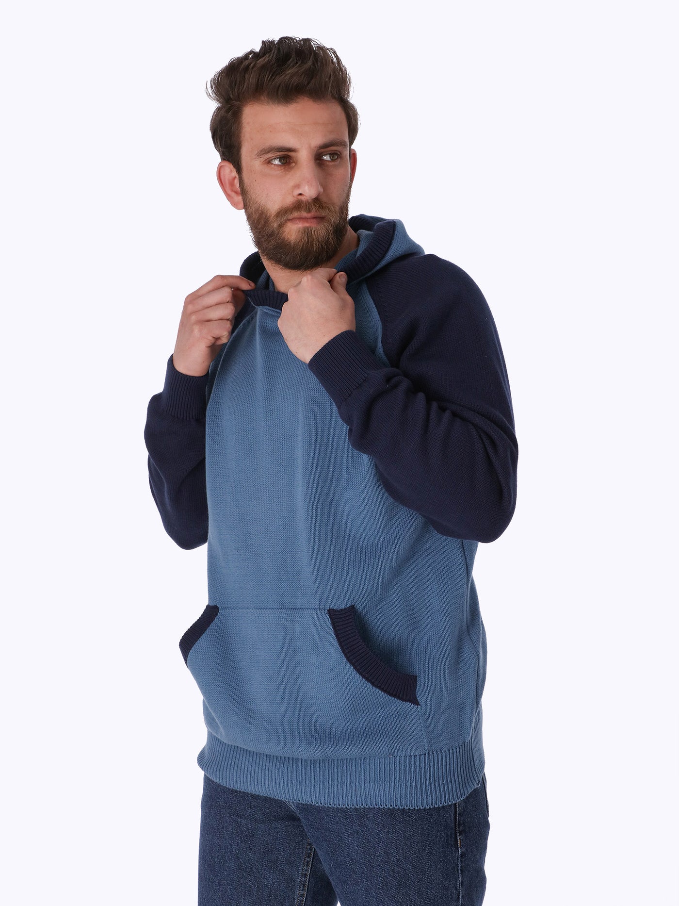 Hoodie - Bi-Tone - Knitted