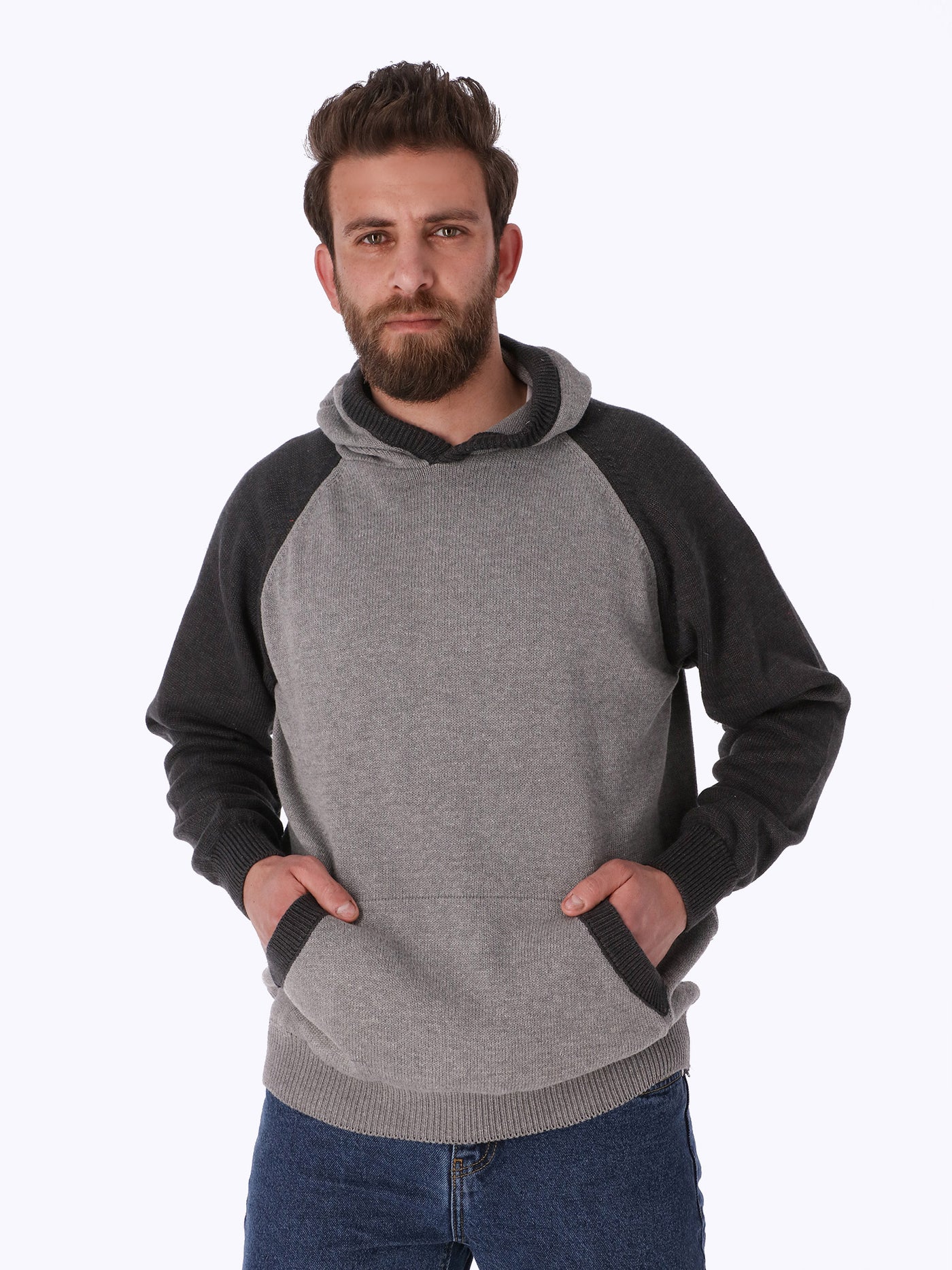 Hoodie - Bi-Tone - Knitted