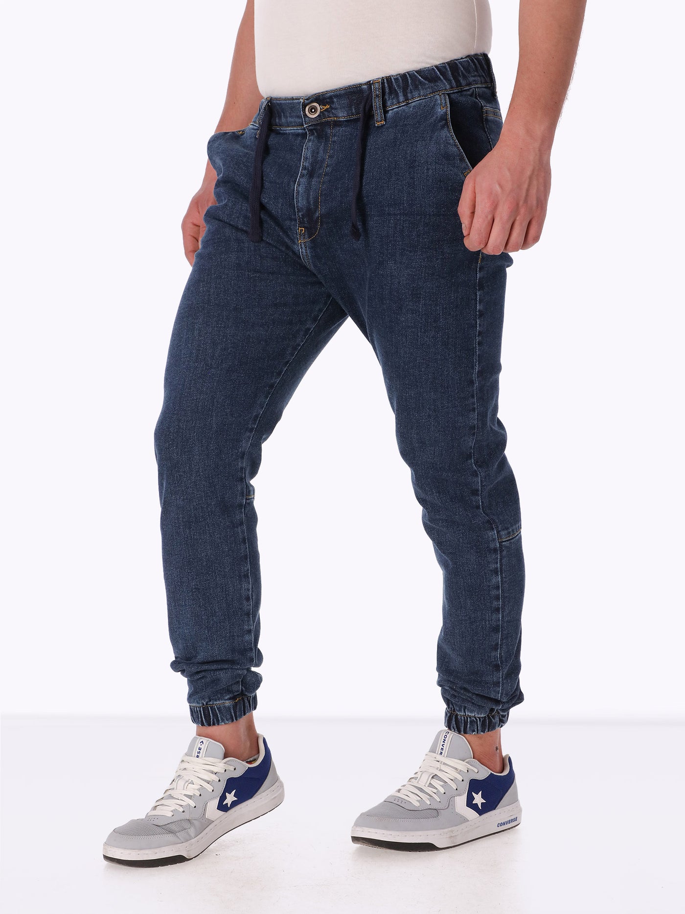 Jeans - Cuffed Hems - Elasticated Waistband