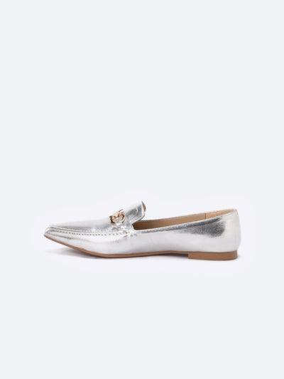 Loafer Shoes - Metallic - Horsebit Detail