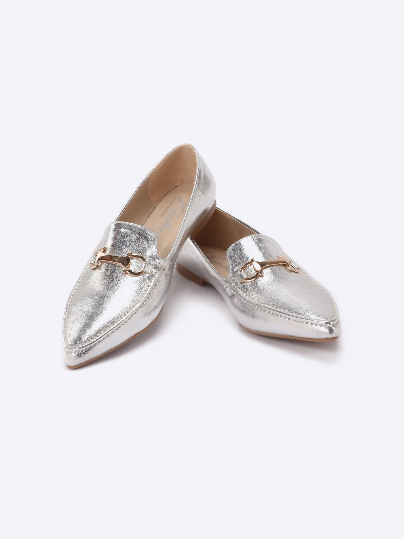 Loafer Shoes - Metallic - Horsebit Detail