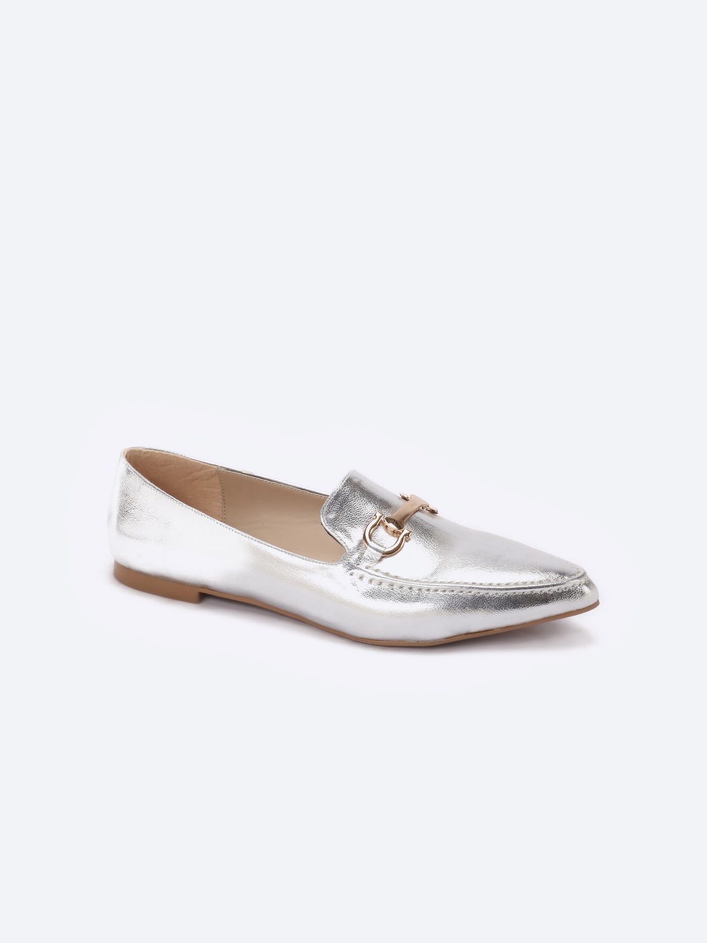 Loafer Shoes - Metallic - Horsebit Detail