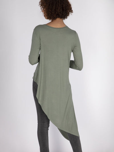 OR Tops & Blouses Asymmetric Hem Long Sleeve Blouse