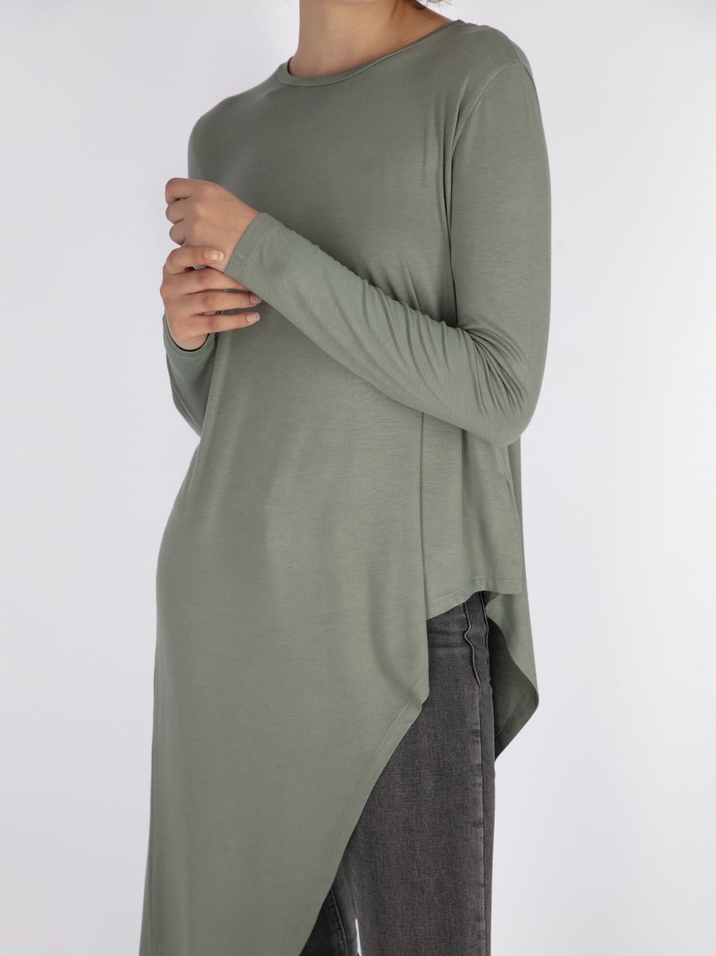 OR Tops & Blouses Asymmetric Hem Long Sleeve Blouse