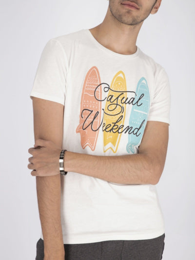 OR T-Shirts Casual Weekend Front Text Print Short Sleeve T-Shirt