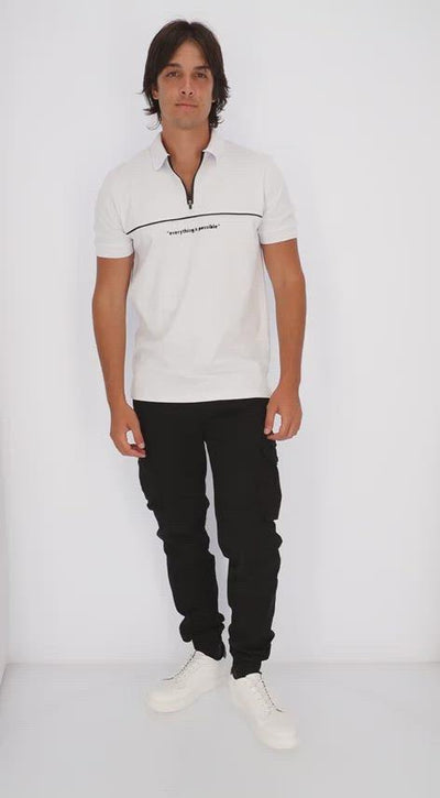 Everything Is possible Front Print Polo Shirt